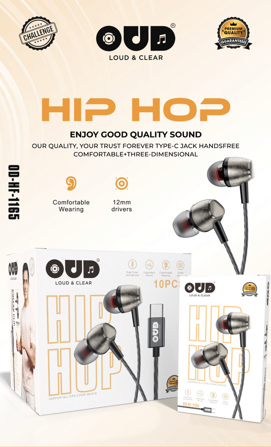 OUD headphones with packaging on a white background