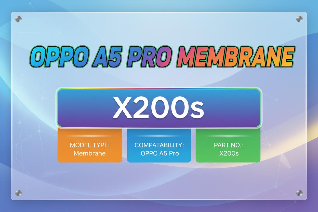 act like expert to generating chart.
 
i need a colorful chart with big heading OPPO A5 PRO MEMBRANE.
 
there is only one model will be in this chart.

X200s