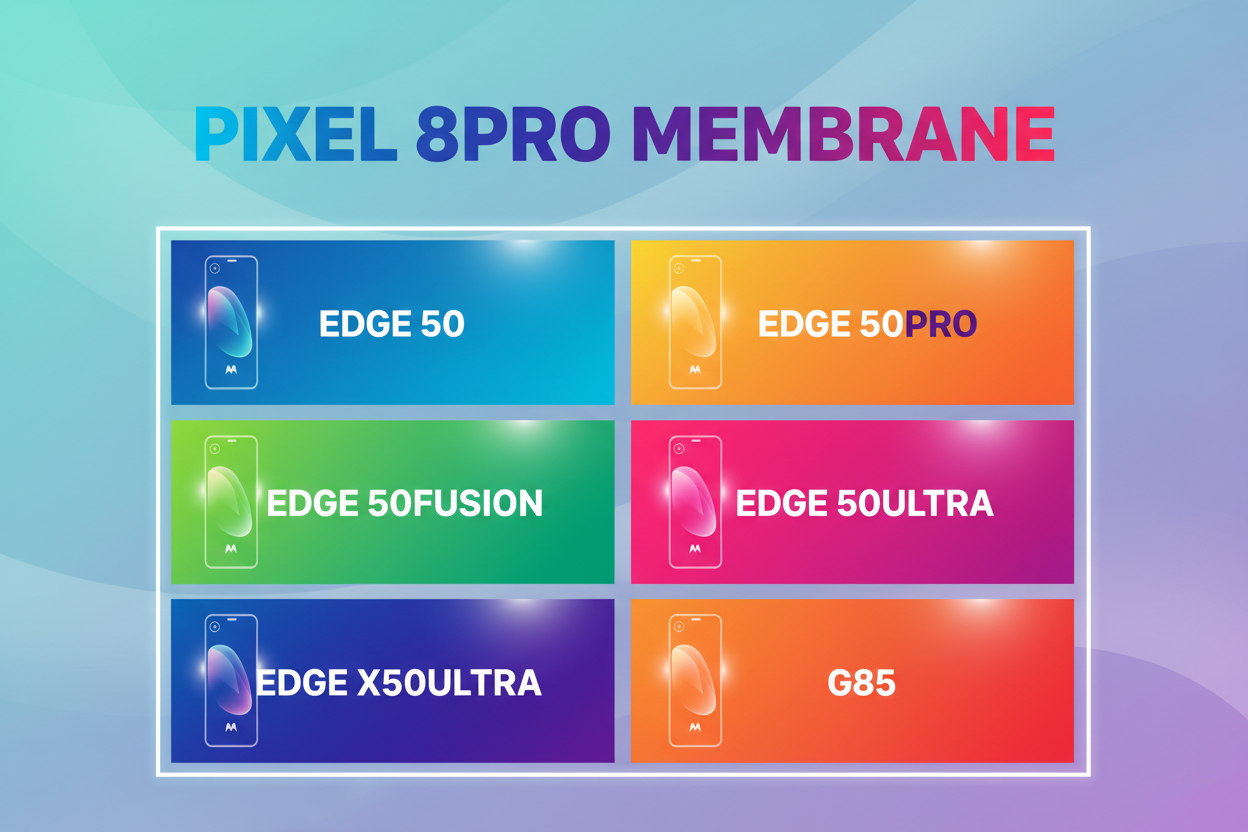 act like expert to generating chart.
 
i need a colorful chart with big heading PIXEL 8PRO MEMBRANE.
 
there are there model will be in this chart.

EDGE 50
EDGE 50PRO
EDGE 50FUSION
EDGE 50ULTRA
EDGE X50ULTRA
G85